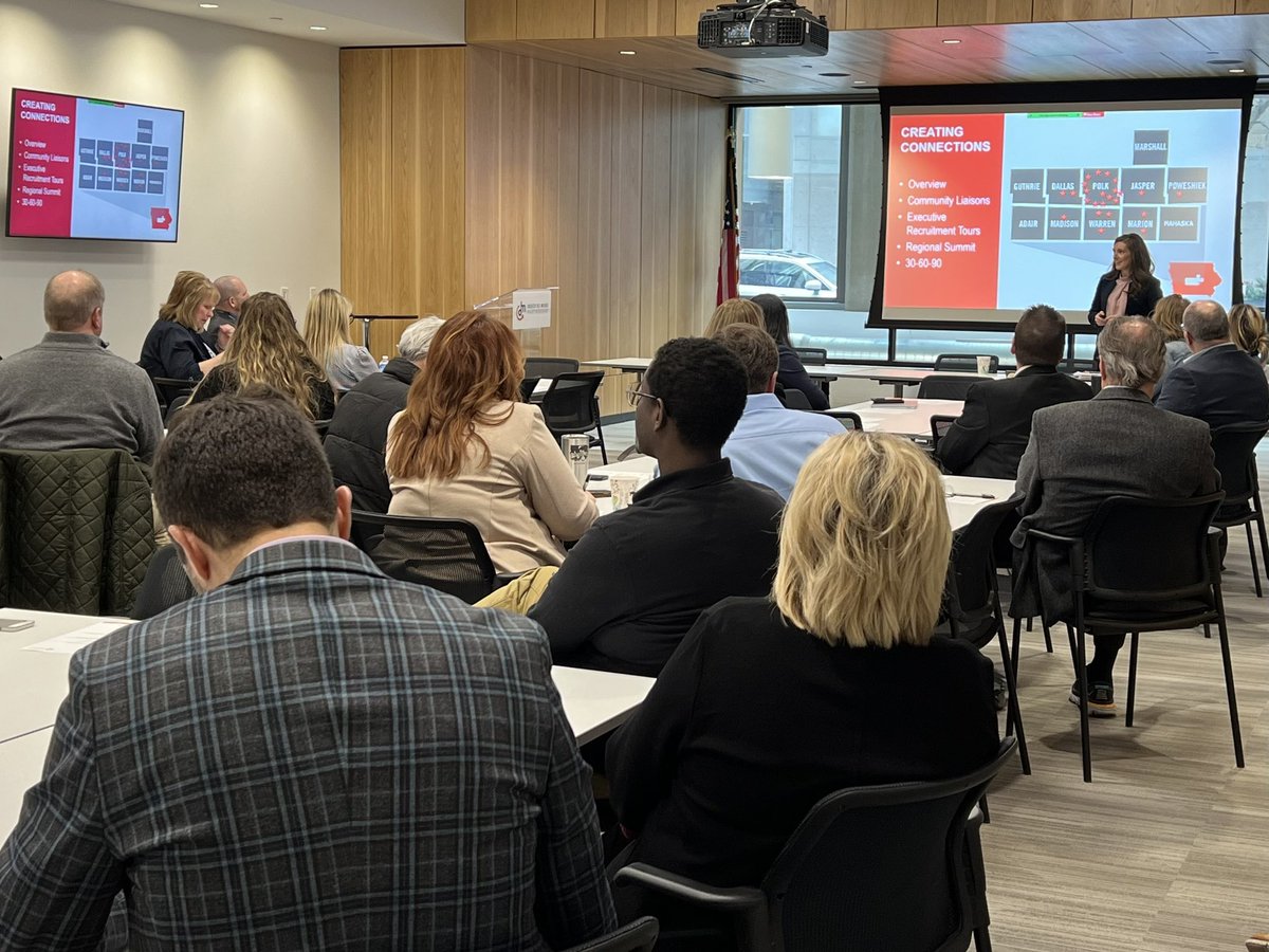 LoveDSM's tweet image. Team @DSMpartnership’s @AJansa presenting the new regional community integration strategy she is leading to #DSMUSA Economic Development Practitioners and Partnership team members today. 👏👏👏 Learn more: dsmpartnership.com/about/call-to-… #bettertogether