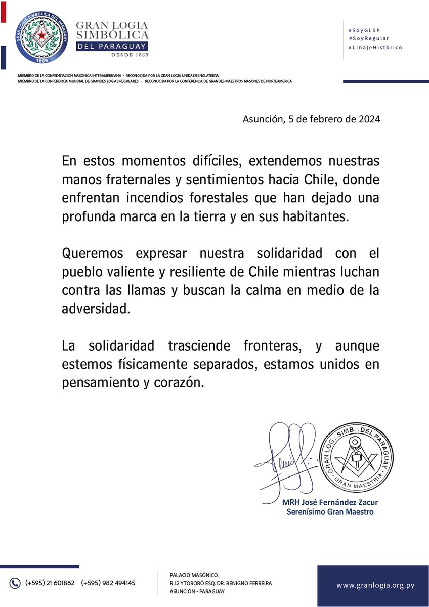 granlogiapy's tweet photo. Nuestra solidaridad con el pueblo chileno 🇨🇱🙏
#IncendioChile #SoyGLSP https://t.co/XDf1GN42SY
