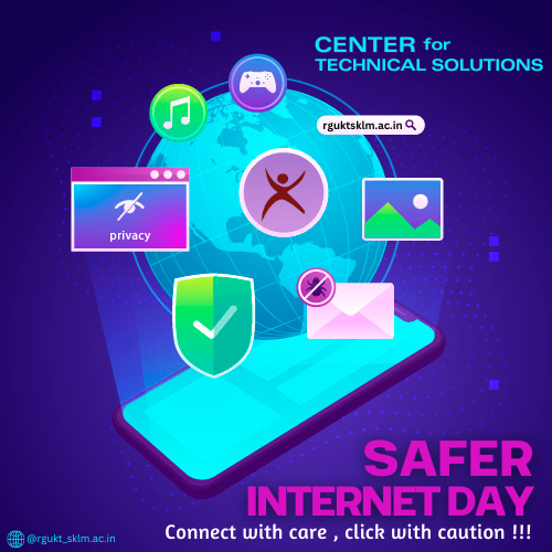 rgukt_official's tweet photo. SAFER INTERNET DAY.
Connect with care, Click with caution!! https://t.co/6SehNjuhfN