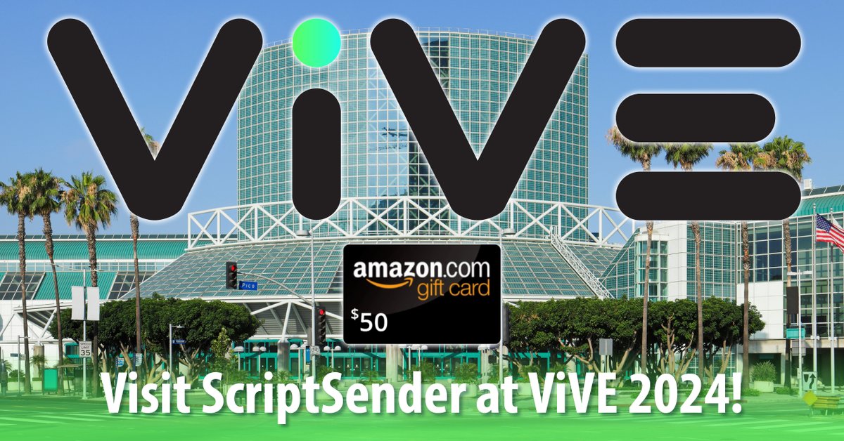 ScriptSender's tweet image. #ViVE2024 is less than a month away! If you'll be there, you gotta see us. Schedule a demo in exchange for a $50 Amazon gift card ... taking our products for a spin AND a shopping spree? Win-win. scriptsender.com/events/vive/