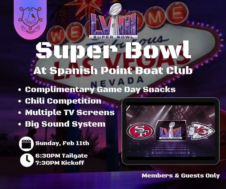 SPBCbda's tweet image. Head over to #SPBC on Sunday, February 11th, for a Super Bowl Party like no other. Enjoy complimentary game day grub, chili competition, multiple TVs including our new GIANT big screen &amp;amp; much more! 🏈
 #Chiefs #49ers #SuperBowlLVIII    #SuperBowlSunday #itsbetterattheboatclub
