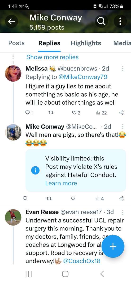 I got flagged for hateful content on this thread with Melissa. I appealed and lost. @elonmusk how is what I said hateful? In the context in which it was used and I'm a man. It's a joke between 2 people that follow each other.