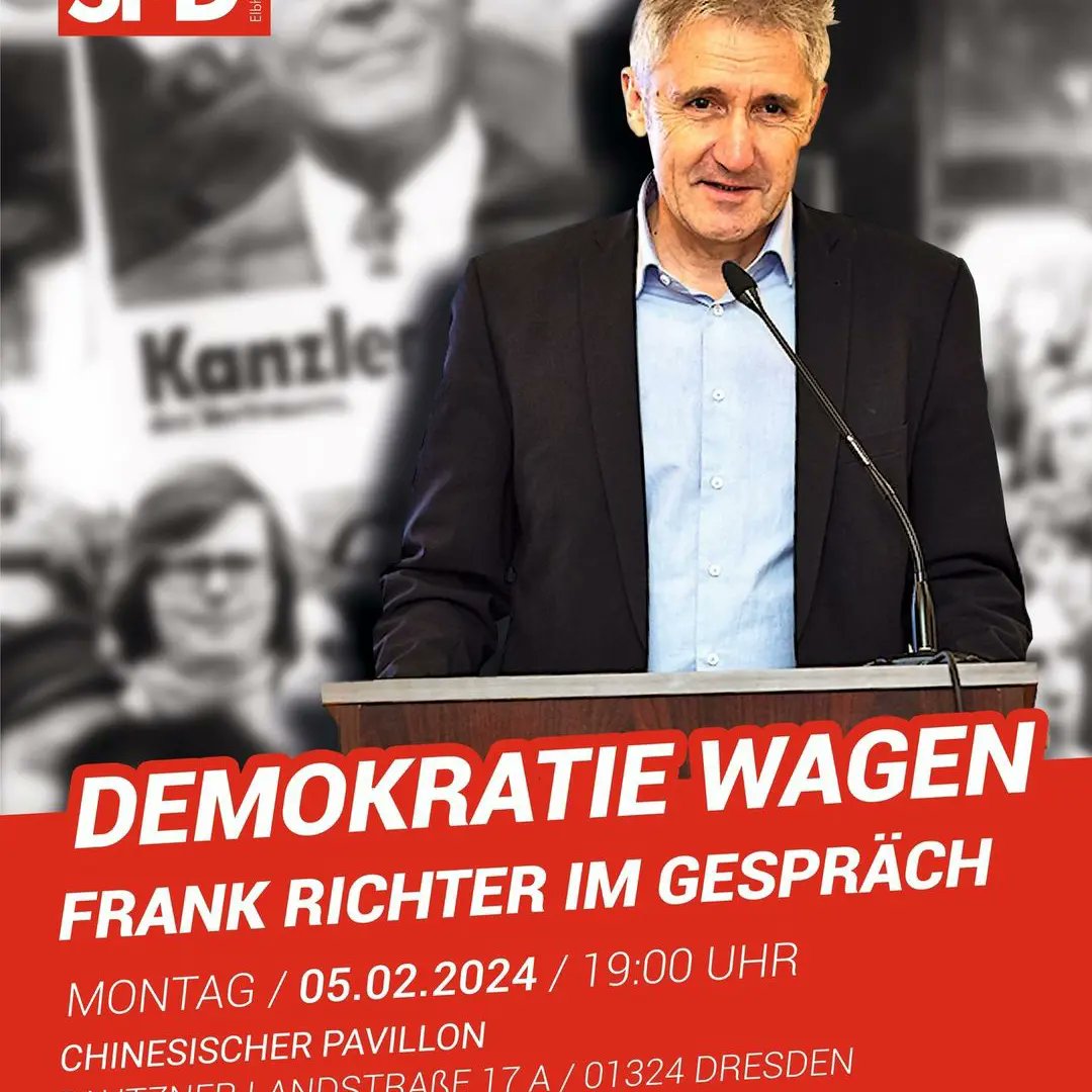 Frank Richter heute im SPD Ortsverein Dresden Elbhang/Schönfelder Hochland zu Gast im voll besetzten Chinesischer Pavillon zu Dresden e.V.