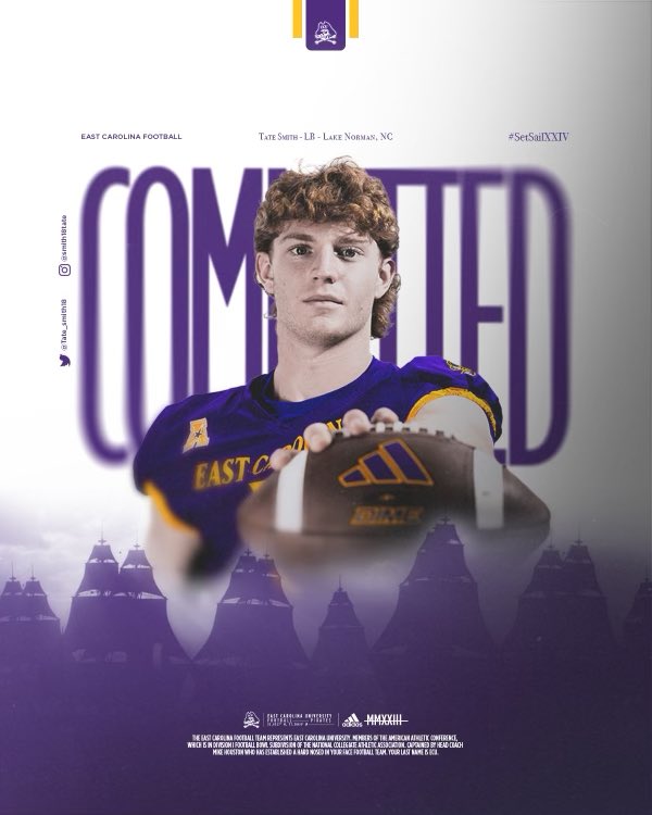 Thank you <a href="/coachdaoust/">Tim Daoust</a>  and <a href="/Coach_B_Harrell/">Coach Blake Harrell 🏴‍☠️🏴‍☠️🏴‍☠️</a> for the opportunity honored to say I’m 110% Committed!!! 
 #setsail💛💜