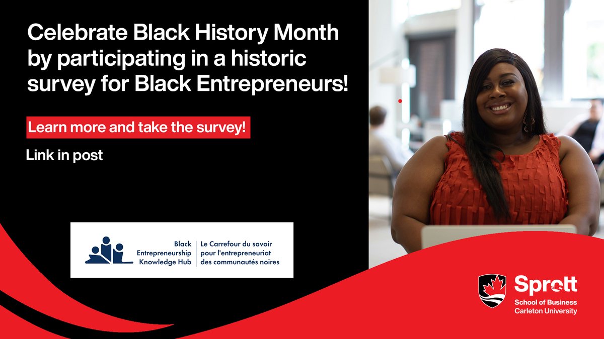 .<a href="/BekhCanada/">Black Entrepreneurship Knowledge Hub Canada</a> is celebrating Black History Month by launching a historic survey on Black entrepreneurship in Canada. Take part in this 20-minute survey to help identify the critical gaps, challenges and opportunities for Black entrepreneurs.  bit.ly/4bu23VV