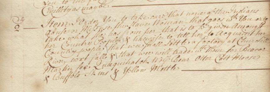In June 1715, #Thanadelthur, a Denesuline interpreter, led the #HBC and a Cree group north to her people, establishing peace and trade between the three parties. You can read more of governor James Knight's journal entries about Thanadelthur here: bit.ly/4b4i5ps