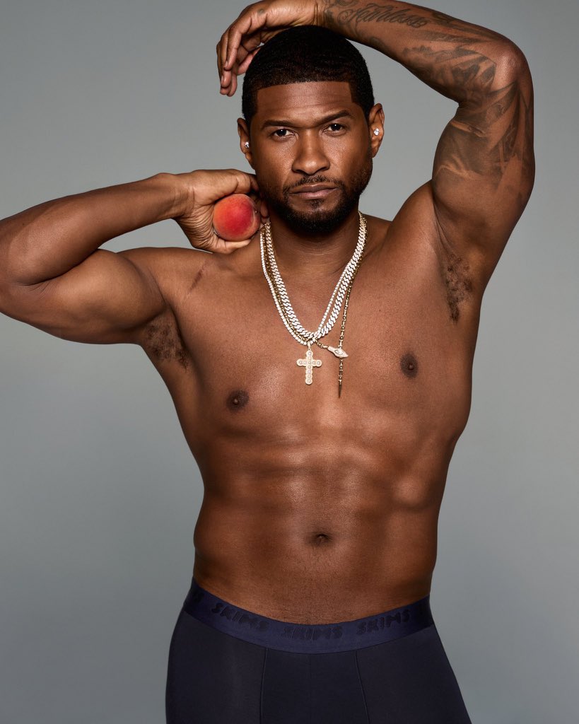 sinclairjournal's tweet image. Usher for SKIMS by Kim Kardashian