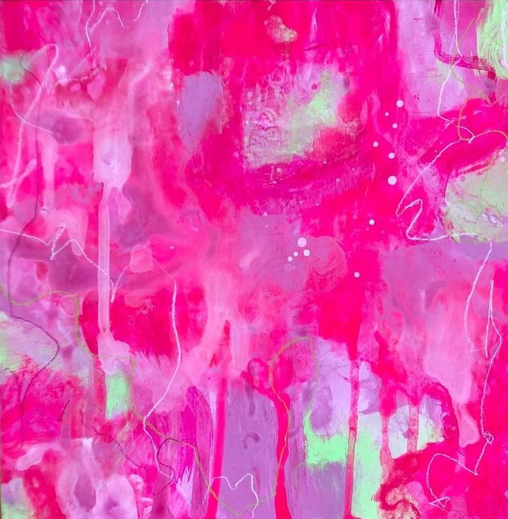 KateMLArtwork's tweet photo. Think Pink, abstract mixed media on wood panel. #ihartpinklove #ihartpink #abstractart #pinkabstract #februaryart #lovemonth https://t.co/t3oRjDQxhu