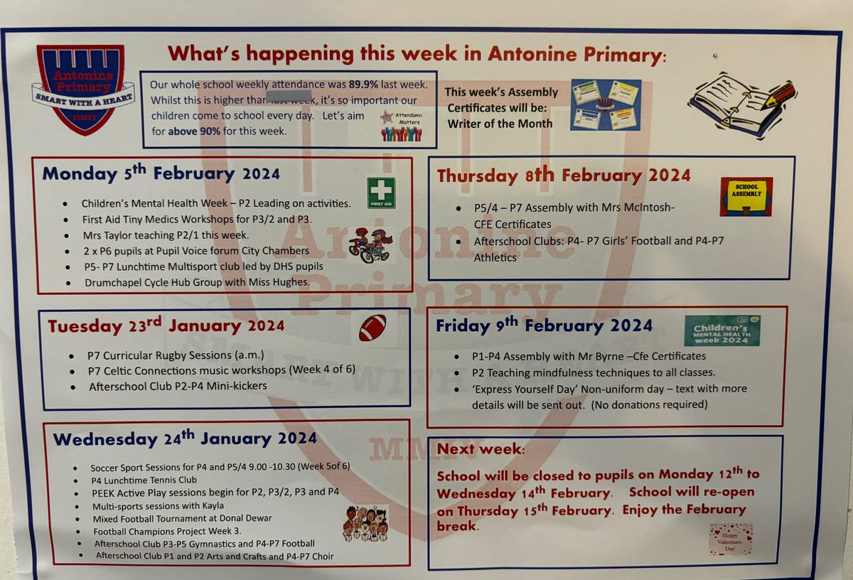 AntoninePrimary's tweet photo. Copy of our family friendly weekly diary. #keepingyouposted https://t.co/2V7pDAmg7S