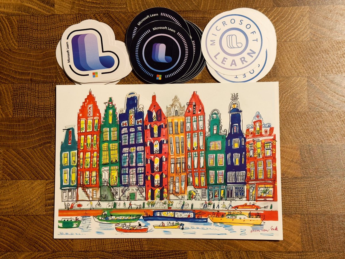 Just got my @MicrosoftLearn stickers! Super excited to share these adorable stickers at my upcoming in-person sessions. Huge thanks to Microsoft Learn, Kerry Herger and a special shoutout to Hamid @sadeghpour_h for the lovely postal card! And the wishes❤️⭐️ #microsoftlearn