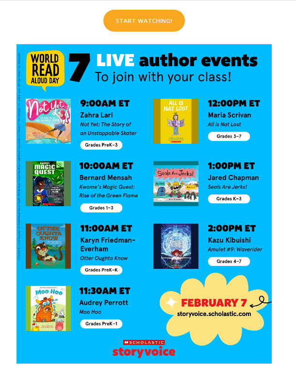 bookyourtime's tweet image. Celebrate World Read Aloud Day this Wednesday with Read Alouds via Storyvoice storyvoice.live