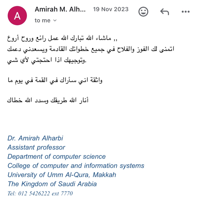 HninAlkhlifah's tweet photo. من لا يشكر الناس لا يشكر الله🌷

الحمدلله على الختام والتمام، رحلة دامت ٤ أشهر, وما كانت لتتم لولا الله ثم وجود د. أميرة الحربي معي، وعلى الرغم من أنها تلهمني دومًا، إلا أنني أفقد حروفي كلما فكرت بما أريد كتابته لشكرها وإظهار امتناني، ولذلك أعوّل على الكريم مجازاتها⭐️
@amoorah50 https://t.co/8gHO4PyHwa