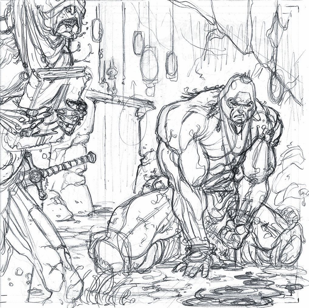 AndrewKrahnke's tweet photo. Here’s a few process shots from the creation of the cover for BLOODRIK #3. The FINAL issue, in shops this Wednesday from @imagecomics !!! And check out the backmatter of the issue for more info on the creation of this cover! #bloodrik https://t.co/Uiuo2GYBO6