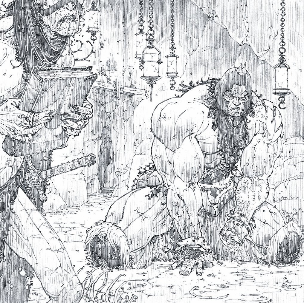 AndrewKrahnke's tweet photo. Here’s a few process shots from the creation of the cover for BLOODRIK #3. The FINAL issue, in shops this Wednesday from @imagecomics !!! And check out the backmatter of the issue for more info on the creation of this cover! #bloodrik https://t.co/Uiuo2GYBO6