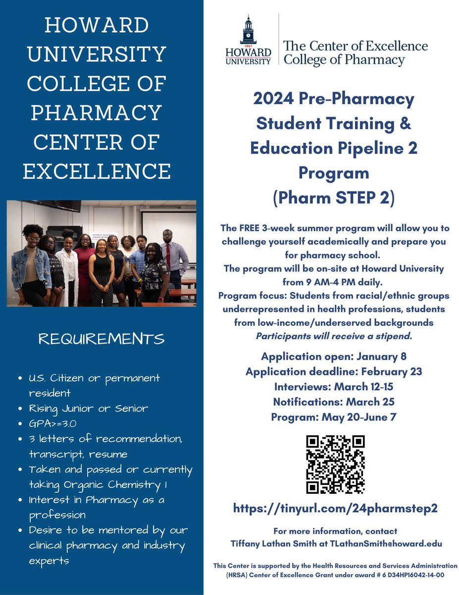 Attention #futurepharmacists💊💉 deadline extended until 2/23. Apply today for the Pharm Step 2 program #centerofexcellence #pharmacystudent #pharmacyeducation #pharmstep2 #howarduniversity