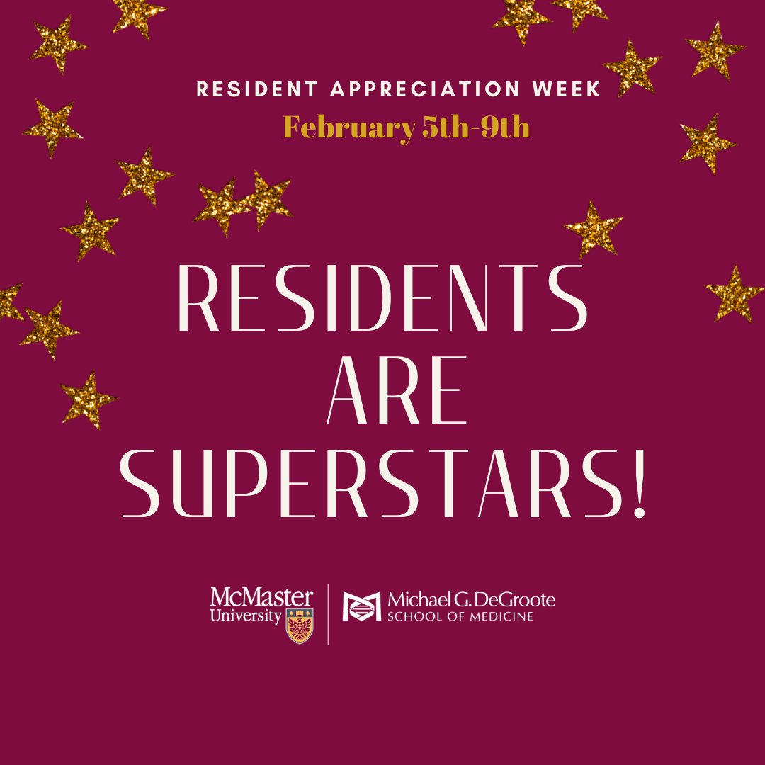 Celebrating all Residents this week!

McMaster's residents are energetic, dedicated, skilled and provide exceptional patient care.

We are grateful for all their hard work this week and every week. #ResidentDoctorsAppreciation2024