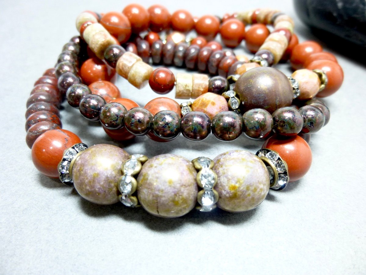 FabulouslyBoho's tweet image. Red Jasper Stone Bracelets, 4-Bracelet Set, Colorful Fall Bracelets, Gift for Her, Healing Crystals, Ready to Ship tuppu.net/2858727d #FabulouslyBohoBling #Etsy #BohoBracelets
