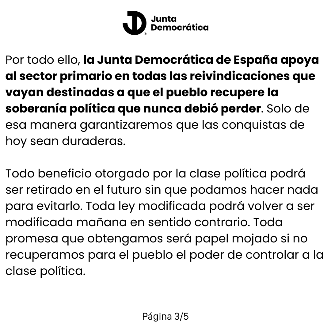 JDemocraticaES's tweet photo. ⚠️ COMUNICADO AL SECTOR PRIMARIO https://t.co/r478XhpU7U