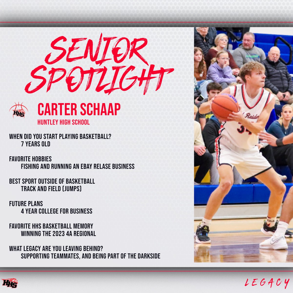 HuntleyHSBball's tweet photo. Huntley Basketball Senior Spotlight

#34 Carter Schaap https://t.co/svj7rhDaS4