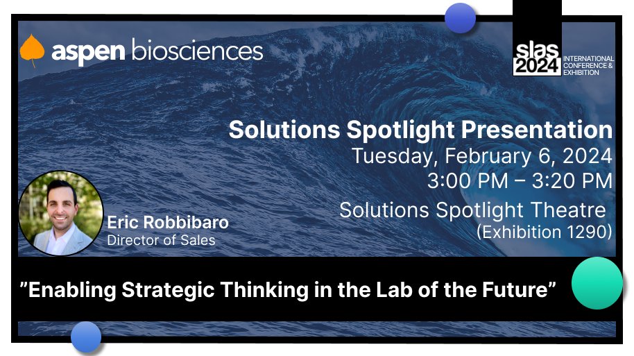 Join Eric Robbibaro for a deep dive into the future of lab software at #SLAS2024! Spotlight Presentation: “Enabling Strategic Thinking in the Lab of the Future” #Labs #Labofthefuture #LifeSciences #Software #ProgramManagement bit.ly/3CtV2VC