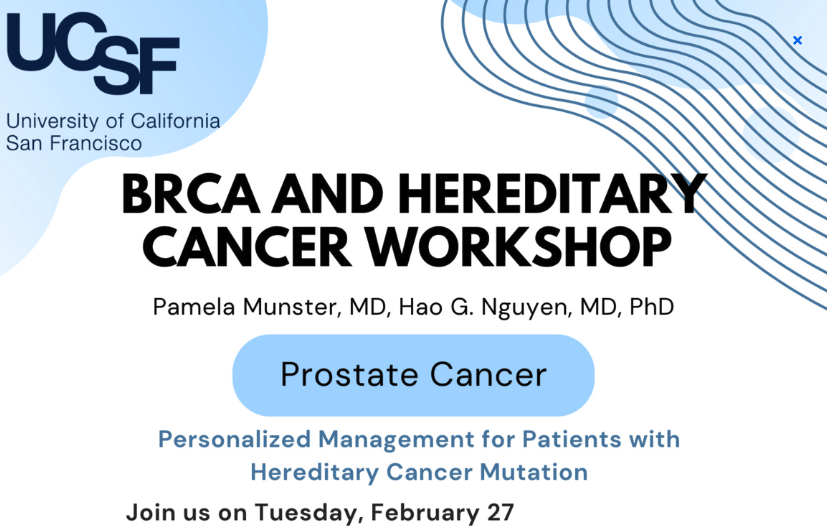 UCSF Center for BRCA Research (@ucsf_brca) on Twitter photo Tuesday, February 27th "Prostate Cancer - Personalized Management for Patients with Hereditary Cancer Mutation" | Join Drs. Pamela Munster <a href="/PMunsterMD/">PMunsterMD</a> and <a href="/haognguyen/">Hao Nguyen</a> for the latest <a href="/UCSFCancer/">UCSF Helen Diller Family Comprehensive Cancer Ctr</a> BRCA and Hereditary Cancer Workshop
ow.ly/zVbr50QxtV1 Tuesday, February 27th "Prostate Cancer - Personalized Management for Patients with Hereditary Cancer Mutation" | Join Drs. Pamela Munster <a href="/PMunsterMD/">PMunsterMD</a> and <a href="/haognguyen/">Hao Nguyen</a> for the latest <a href="/UCSFCancer/">UCSF Helen Diller Family Comprehensive Cancer Ctr</a> BRCA and Hereditary Cancer Workshop
ow.ly/zVbr50QxtV1