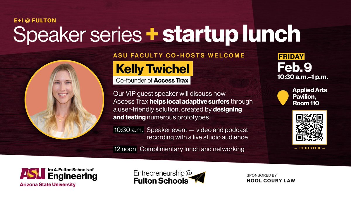 Don’t miss out on this great event! Click here to Register: forms.gle/hFokpNYWD1A7k5…

View more information about the J. Orin Edson Entrepreneurship + Innovation Institute: entrepreneurship.asu.edu
