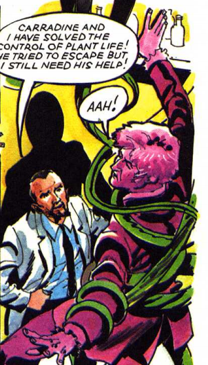DWUDatabase's tweet photo. Like the main strip, this comic plays with the villain almost being the Master. I'm sure it is coincidental that Rayner looks more like Delgado than the Doctor looks like Pertwee #DoctorWho #MasterPlant https://t.co/k2dNj5T0gM