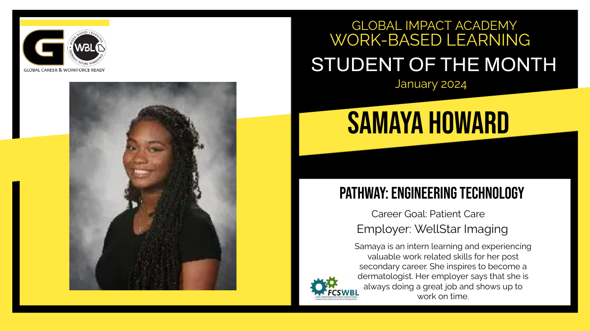 Congratulations to our well-deserved WBL Student of the Month! #GoWBL