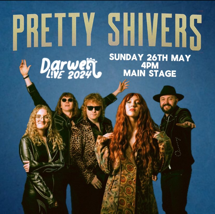 Buzzing to be playing our debut festival slot on Darwen Live main stage. Save the date! #darwenlive #music #ps #prettyshivers