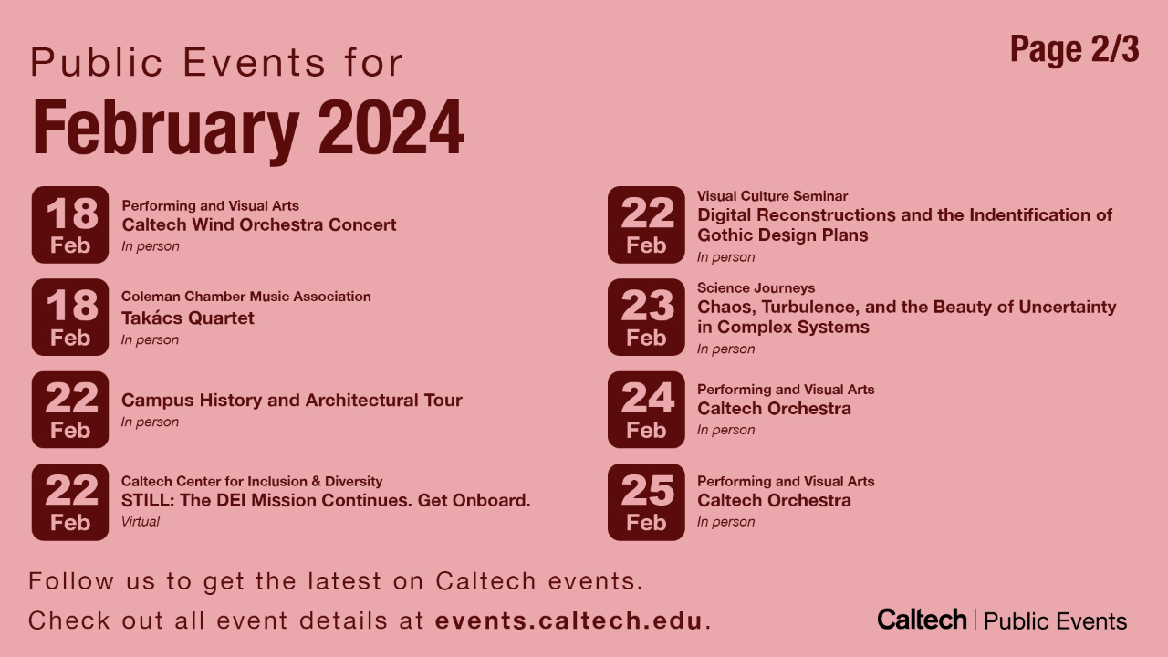 Caltech 2025 Calendar Class