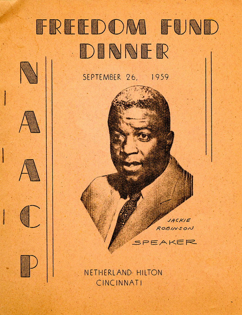 In September 1959, baseball legend, Spingarn Medal winner, and former chairman of the NAACP's Fighting Fund for Freedom Jackie Robinson was the featured speaker at Cincinnati NAACP's Freedom Fund Dinner.  <a href="/UCLibraries/">UC Libraries</a> #BlackHistoryMonth