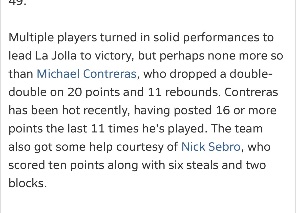 Great team win against Madison!
Seasons been really fun!
Avg 20.6
Avg 5.3 rebounds
Avg 6 ast