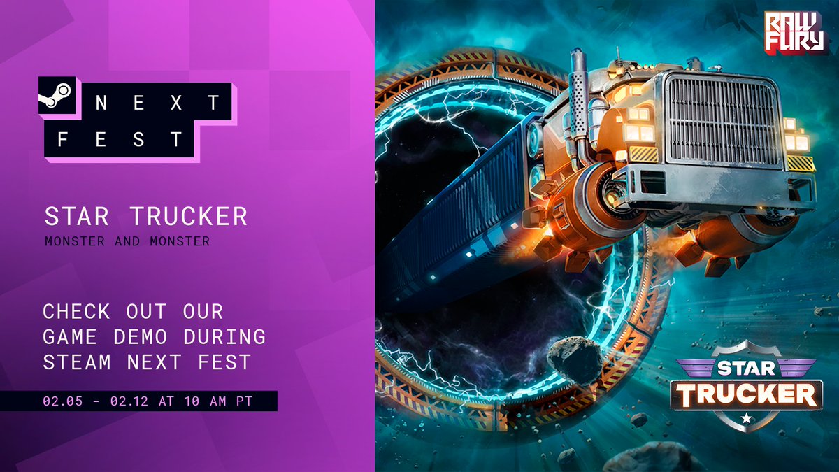 StarTruckerGame's tweet photo. The Steam Next Fest party week has just begun! ☄

And we start with a blast! Star Trucker is part of the Steam Next Fest official broadcast. Check it out here! 👇
🔹 https://t.co/z2FKC9EYgU 🔹 https://t.co/dNNCNqZROW 
🔹 https://t.co/DMXOmKrVg6 https://t.co/0Dp5qSE1mx