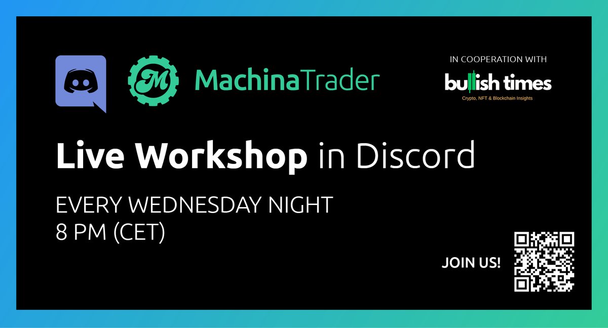 Join @MachinaTrader, @BennyNFTSteele, and @0xGlitch, for our usual Wednesday night workshop at 8 pm (CET) in the Machina Trader Discord channel (discord.gg/tJyMhGNc5F). We will be doing a deep dive into update 2.0.4. Instances have been upgraded to give better memory management…