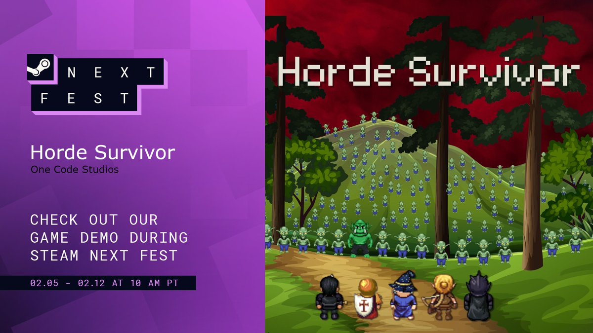 onecodestudios's tweet image. Check out Horde Survivor in #SteamNextFest and give the demo a play!
store.steampowered.com/app/2738910/Ho…