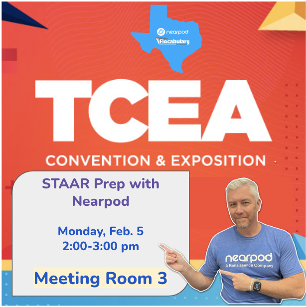#TCEA #TCEA24 Join me in Meeting Room 3 to learn how to leverage Nearpod's amazing activities to prepare students for the STAAR assessments. It's a PROCESS not an EVENT! <a href="/nearpod/">Nearpod</a>