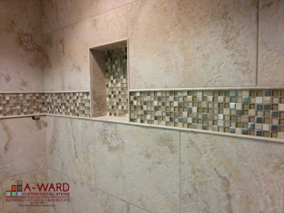 AwardCustomTile's tweet photo. Take a look at this beautiful shower install with deco border and recessed shelf! Visit our website to see more photos of our work! https://t.co/cakFtylDO1