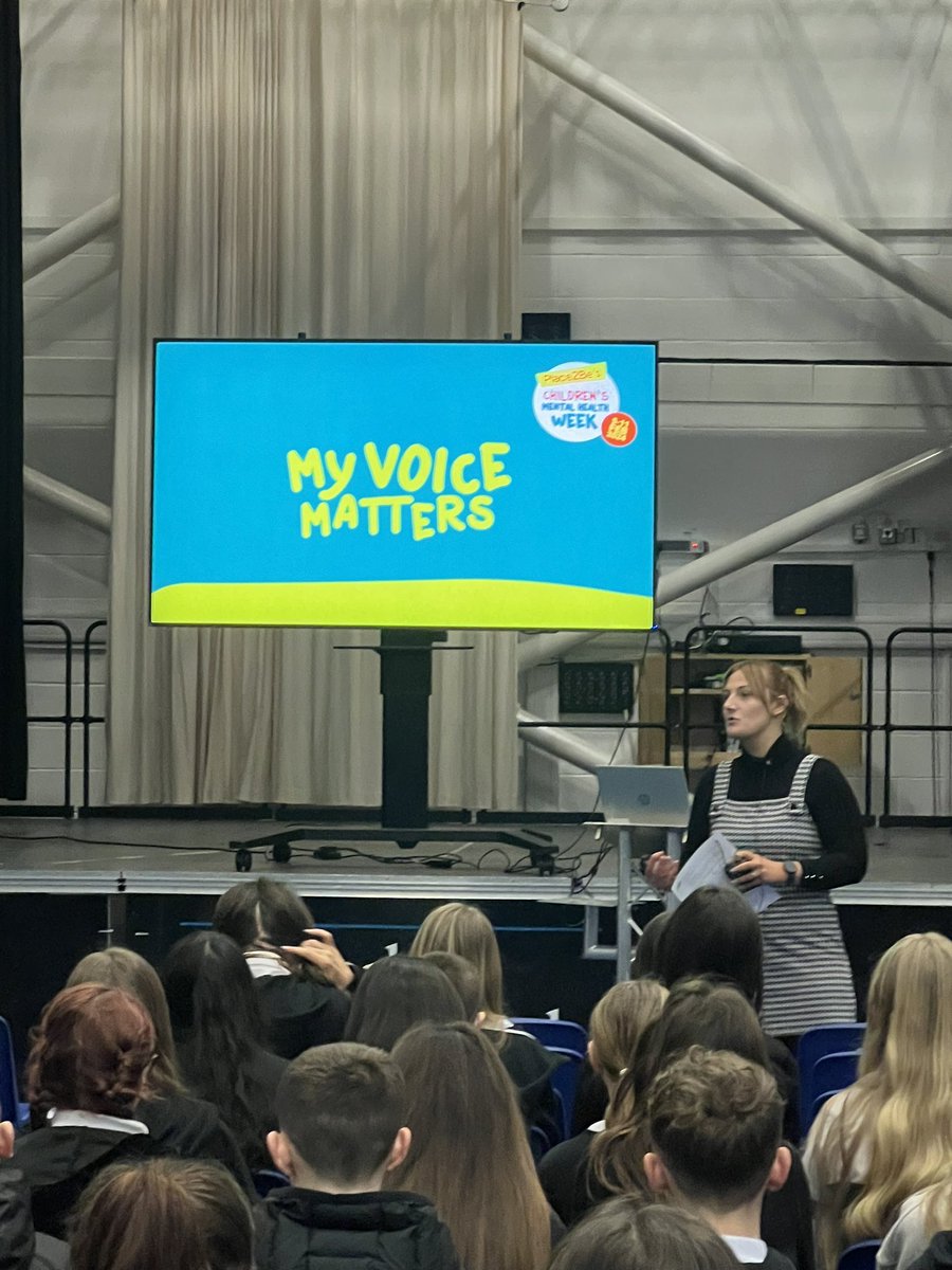 CarlukeHS's tweet photo. A big thanks to #MrsGraham @CarlukeHS_PS who led assemblies for all our pupils today S1 - S6 to launch
#ChildrensMentalHealthWeek
#myvoicematters #yourvoicematters #pupilvoicematters https://t.co/TtXBTGsn2h