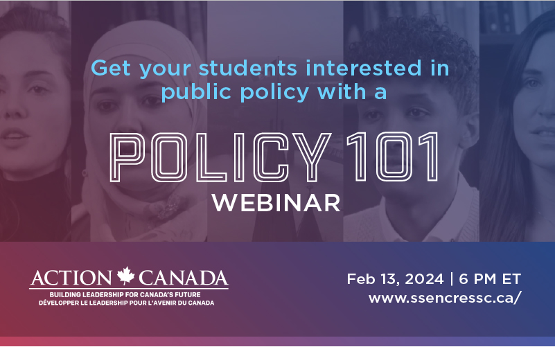 Are you passionate about fostering civic engagement in your students? Join @actioncanada and  @ssencressc for 'Policy 101' Feb 13th Register for free! at ssencressc.ca Resources include bilingual videos, teaching guides, podcasts, and transcripts.