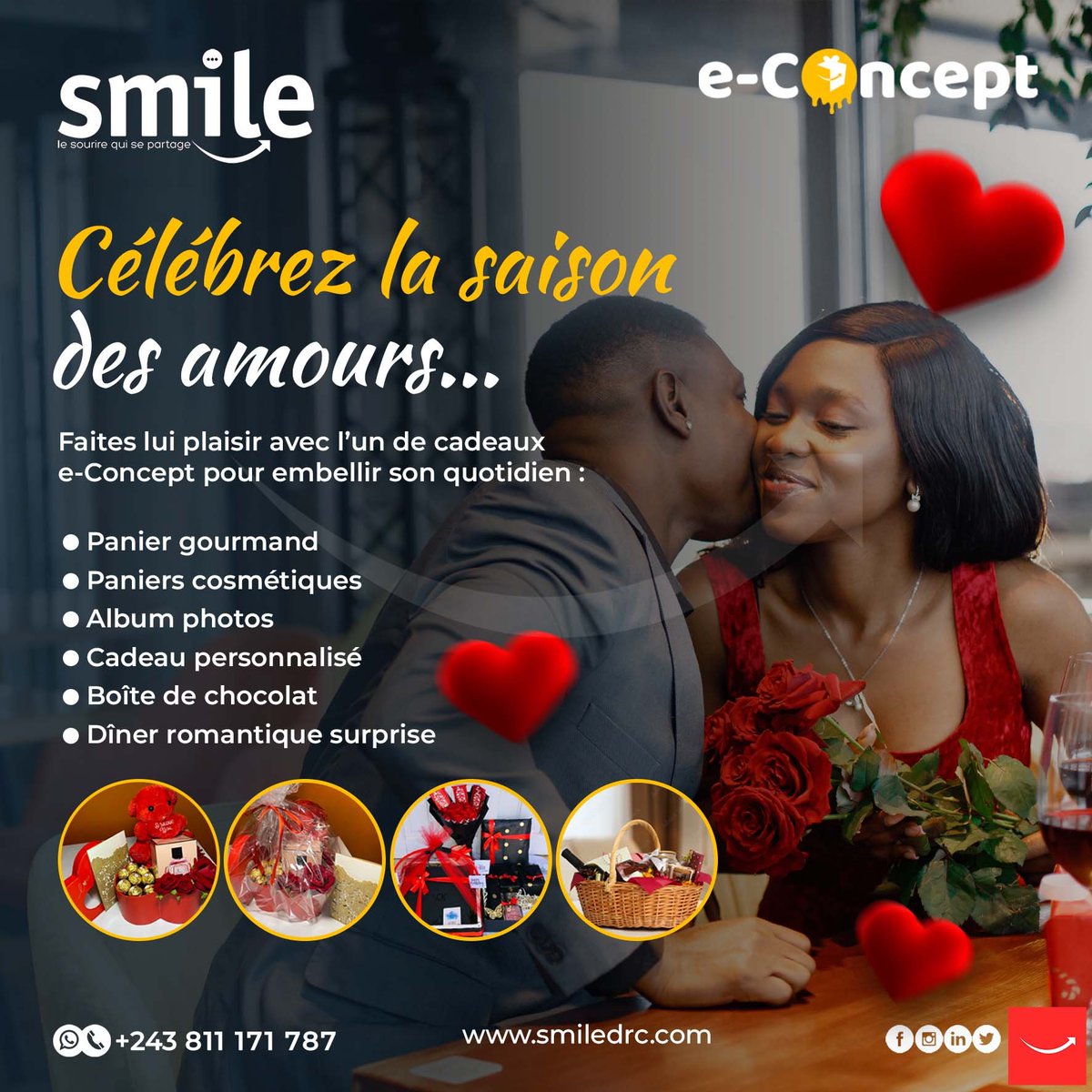ArisMunzekila's tweet photo. Célébrez la saison des amours avec e-Concept 😍
Faites-lui plaisir pour lui exprimer votre amour... Offrez-lui l'un de cadeaux e-Concept pour embellir sa journée 🥰
#econcept #emotion #joie #bonheur #surprise #saintvalentin #14fevrier https://t.co/peufOEvmg0