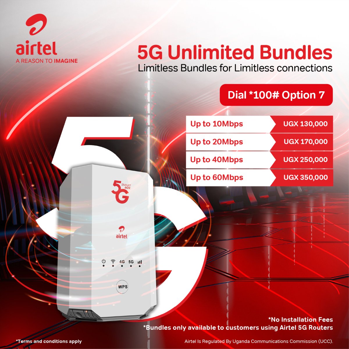 omodingjoel4's tweet image. Netflix and  soccer lovers here are the best deals for you to Enjoy the week with Airtel 5G Home Broadband plans, for as low as 130k you get up to 10Mbps unlimited internet speeds. Dial *100# option 7 for amazing speeds.
#Airtel5G
@Airtel_Ug
