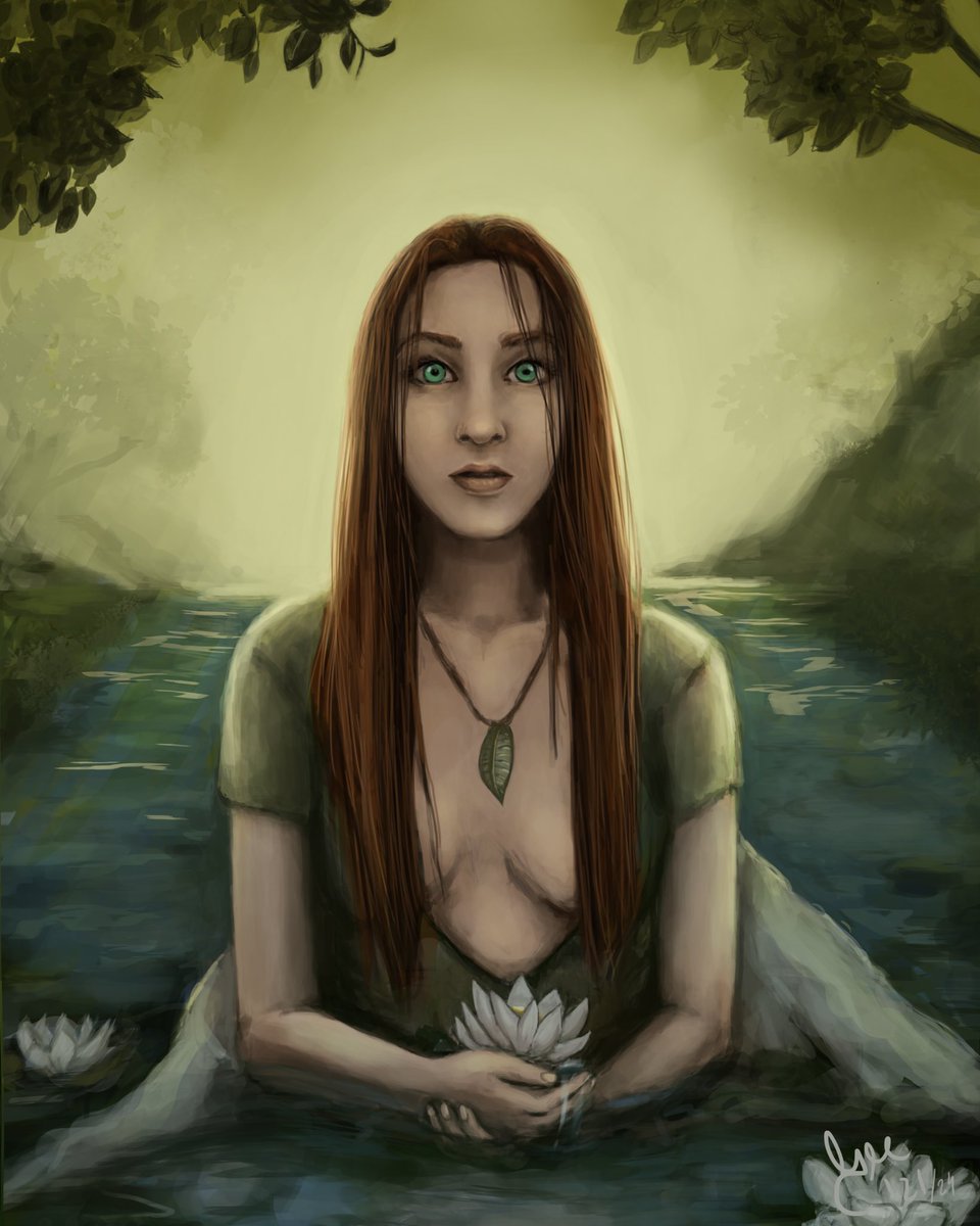 New #artwork of Rusalka, slavic water spirit haunting the waterway where she died, Slavic Mythology. This is a remake of an old work I did 🙂

#slavicmythology #rusalka