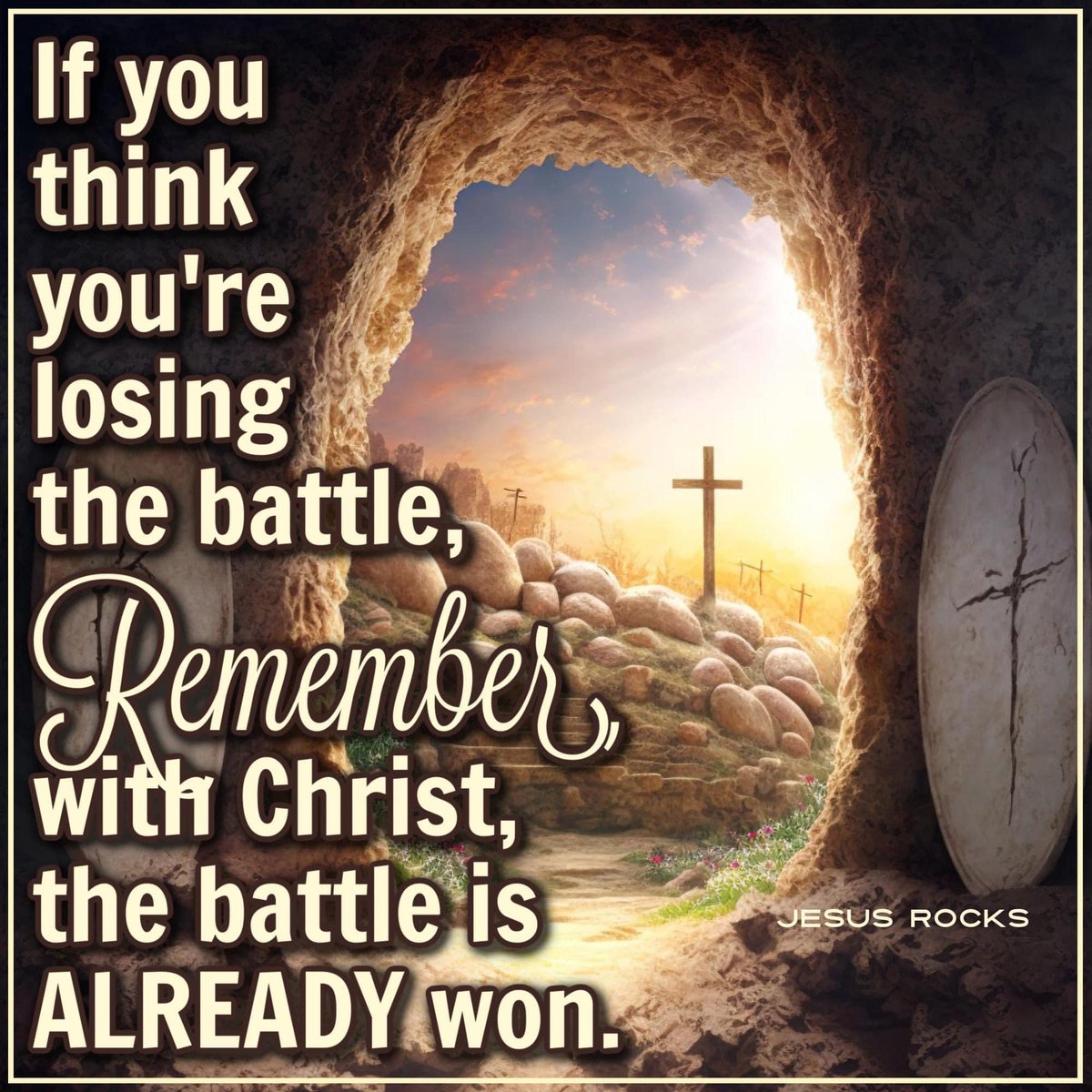 HeatherJ2652's tweet photo. the battle may be raging but the war’s already won 🙌✝️🩸👑💙 https://t.co/nrIziI9oHy