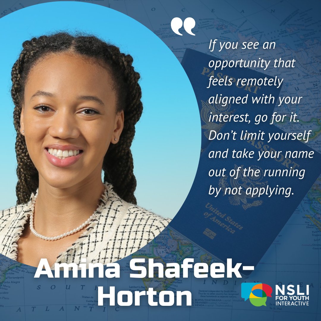 Amina Shafeek-Horton, an alumna of the 2018 Chinese Summer program in Nanjing, China, is 1 of 3 NSLI-Y alumni awarded t/ Schwarzman Scholarship which selects promising young people from around the world for a one-year master’s in global affairs at Beijing’s Tsinghua University.