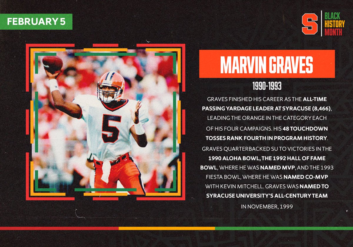 CuseFootball's tweet image. Honoring some legendary 5️⃣s on the fifth day of #BlackHistoryMonth 

Two of the best QBs to ever wear the Orange.