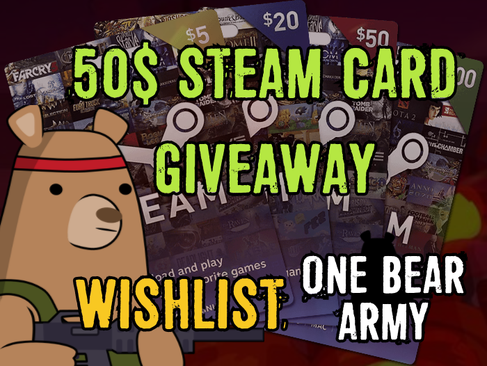 🚨#GIVEAWAY - "$50 STEAM WALLET GIFT CARD"🚨

1⃣Follow me &amp; <a href="/P4_GAMES_/">One Bear Army - Wishlist On Steam! - P4 Games</a>
2⃣Wishlist &amp; Follow 🐻" ONE BEAR ARMY"🐻on Steam
➡️store.steampowered.com/app/2646480/On…
3⃣RT + Like ♻️❤️

📅Ends on Feb 8th⏰

📧DM me to sponsor a giveaway like this
#Giveaways #SteamGame #IndieGameDev #Steam #SteamWallet