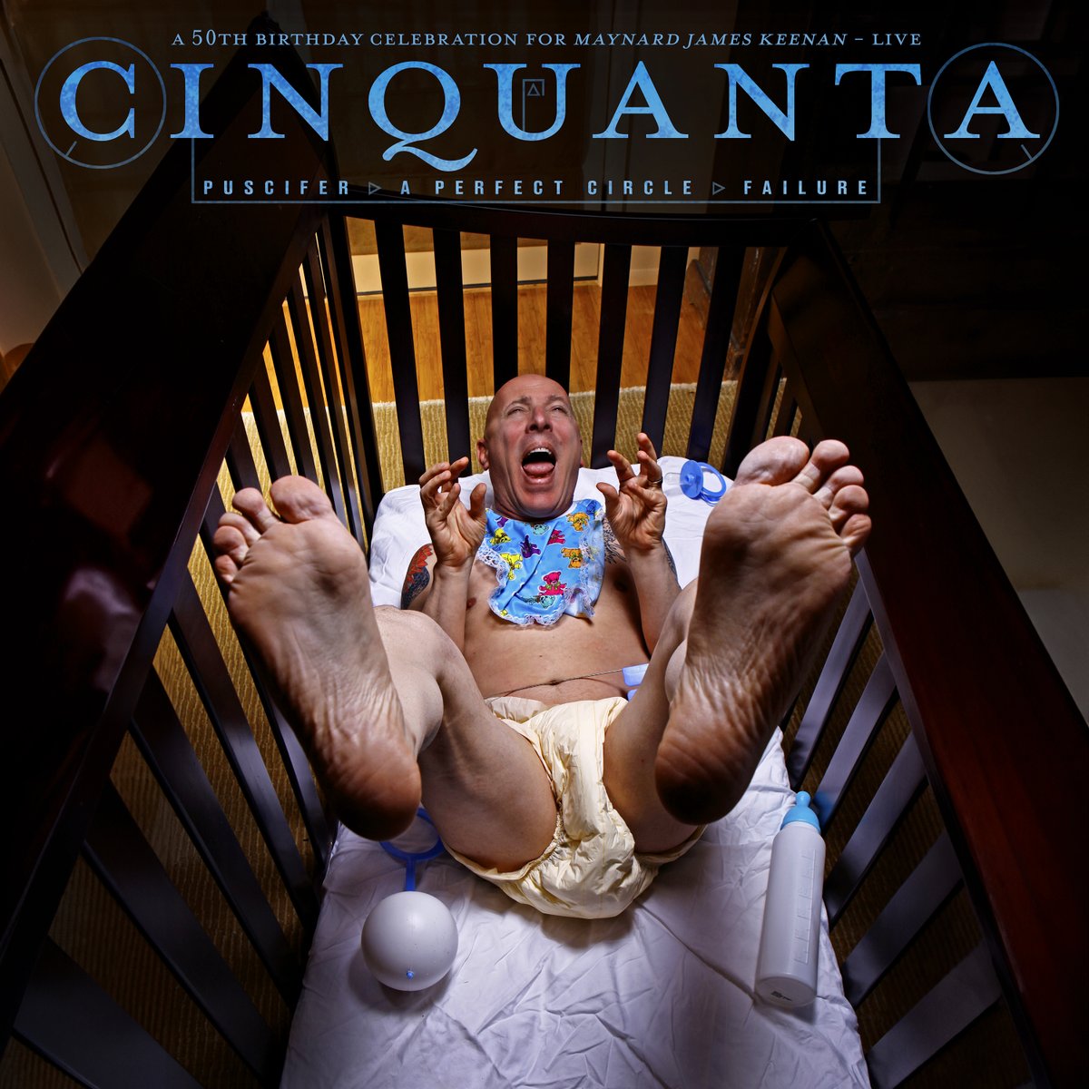 puscifer's tweet photo. Exciting March ahead w/ 2 new releases: Cinquanta-A 50th Birthday Celebration for Maynard James Keenan, feat. Puscifer, A Perfect Circle &amp; Failure (March 22 release). Global Probing: The sdtrk to our ltd-run streaming film out March 1. Pre-order both now: https://t.co/iW6KZNOE2t https://t.co/MLqhWs1S83