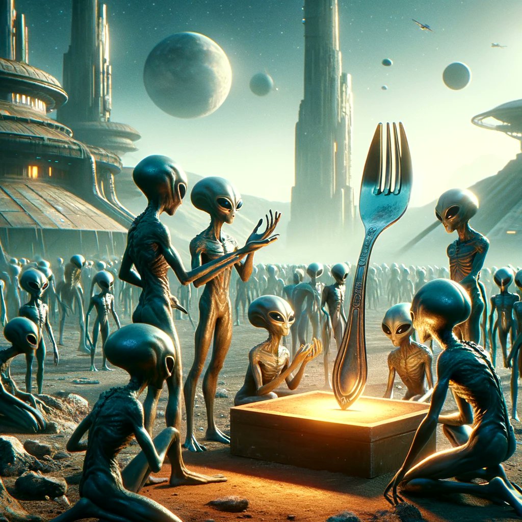 SporkOnSol's tweet photo. Imagine a spork igniting a cosmic revolution. Aliens saw its potential, turning this modest utensil into the cornerstone of technological marvels. As they journey through the stars, we're here perfecting our use of chopsticks.

Web: https://t.co/dybsX3HOKF

#SOLANA $SPORK https://t.co/oSeUzhQhH2