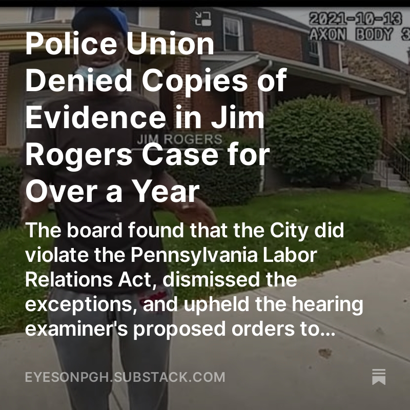 eyesonpgh's tweet photo. Police Union Denied Copies of Evidence in Jim Rogers Case for Over a Year https://t.co/pmUNf9tODt https://t.co/fvH1Byh6m5