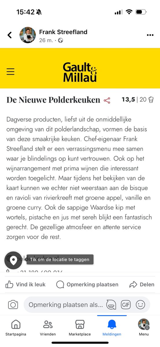 Weer top recensie 🥂🇳🇱 <a href="/gaultmillau/">Gault&Millau</a>  #polderkeuken <a href="/Krimpenerwaard/">Gemeente Krimpenerwaard</a> #horeca